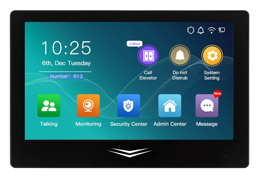 7 palcové vnitřní jednotky Intercom Doorbell pro telefony Villa Video Call